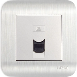 Розетка LUXAR Deco RJ-45 серебристая