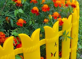 Забор для клумб МастерСад Бабочка 240 см желтый