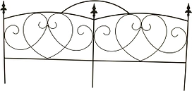 Заборчик для клумб Сердца 100 см черный