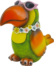 Фигура садовая Bird 18x20x11 см розовая