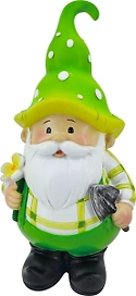 Фигура садовая Гном с цветком зеленая 11,5х9х20 см