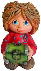 Садовая фигура Домовой с сундуком 39 см