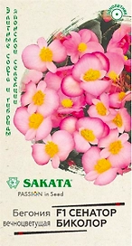 Семена Бегонии вечноцветущей ГАВРИШ Сенатор Биколор F1 5 шт