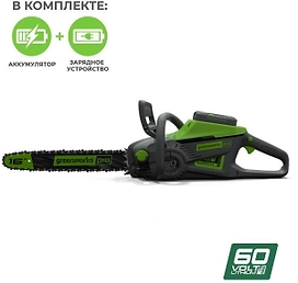 Пила аккумуляторная GREENWORKS GD60CS40K2 2 Ач 60В 40 см