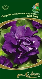 Семена Петунии махровой многоцветковой ПОИСК Дуо Блю 10 шт