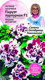 Семена Петунии махровой Октябрина Ганичкина Пируэт пурпурный F1 10 шт