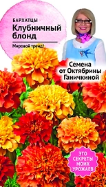 Семена Бархатца Октябрина Ганичкина Клубничный блонд 10 шт
