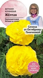 Семена Бегонии клубневой Октябрина Ганичкина желтая 6 шт