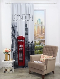 Штора портьерная Amore Mio ЛОНДОН 78763 270х145 см красная 1 шт