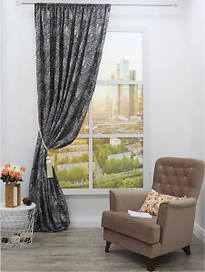 Штора портьерная Amore Mio АРКАНЗАС 13066 270х200 см серая 1 шт