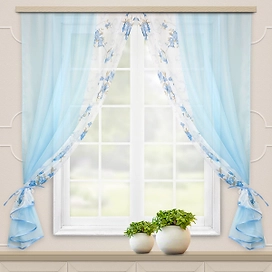 Штора тюлевая WITERRA Арина 240 см 2 шт голубая