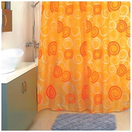 Штора для ванны IDDIS Holiday rounds 180х200 см оранжевая