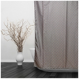 Штора для ванны Dasch Белый горох 180х180 см коричневая