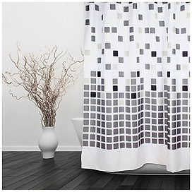 Штора для ванны Dasch Тетрис 180х180 см бело-серая