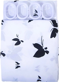 Штора для ванны VANSTORE Сердечки 180х200 см бело-черная