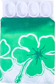 Штора для ванны VANSTORE Цветы 180х200 см бело-зеленая