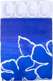 Штора для ванны VANSTORE Цветы 180х200 см бело-синяя