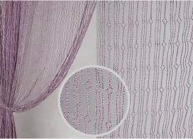 Штора кисея полиэстер 300x290 см светло-фиолетовый 1 шт