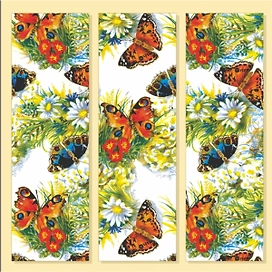 Салфетки одноразовые Бабочки и цветы 3-слойные 33x33 20 шт