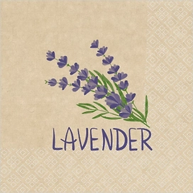 Салфетки одноразовые Крафт Лаванда 2-слойные 33x33 см 25 шт