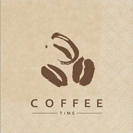Салфетки одноразовые Крафт Coffe time 2-слойные 33x33 см 25 шт