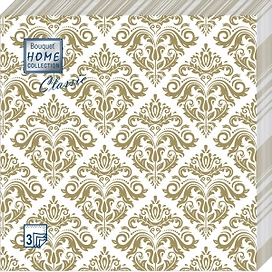 Салфетки Золотой орнамент бумажные 16,5x16,5 см