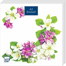 Салфетки Яблоневый цветок 3-слойные 33х33см 20 листов