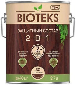 Защитный состав лессирующий ТЕКС BIOTEKS Махагон 2,7 л