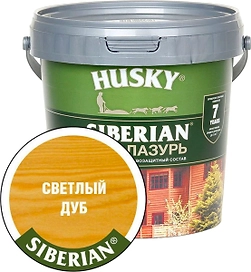 Лазурь HUSKY Siberian 0,9 л полуматовая светлый дуб