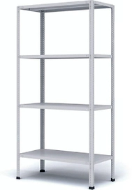 Металический стеллаж МС-264Р (200х100х60 см), 4 полки, цвет светло-серый