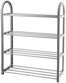 Полка для обуви пластик 50х65х19 см серебро 