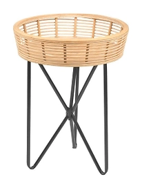 Стол 139057 бамбук черный 37x49 см