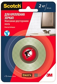  Монтажная лента Scotch двусторонняя 19 мм х 1,5 м