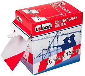 Сигнальная лента Unibob красно-белая 70мм х 150м