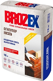 Кладочная смесь BROZEX KF 22 Огнеупор жаростойкая 18 кг