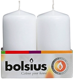 Свеча столбик Bolsius белая 6х4 см 4 шт