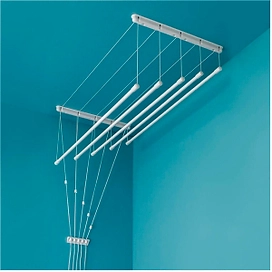 Сушилка для белья потолочная Лиана 9 м белая