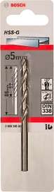 Сверло по металлу BOSCH HSS-G 5 мм 52 мм