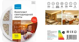 Светодиодная лента Apeyron Electrics SMD 5050 60LED IP20 12В 14,4Вт белый 1 м