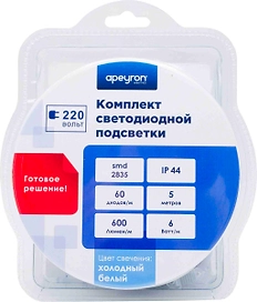 Светодиодная лента Apeyron Electrics SMD 2835 60LED IP44 220В 6Вт 5 м