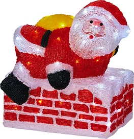 Световая фигура Санта 72 LED IP44 40 см холодный белый