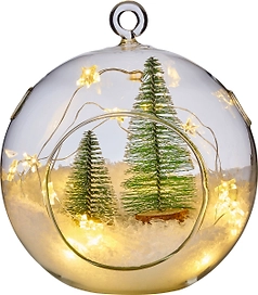 Световая фигура Шар с елкой 20 LED 15 см теплый белый