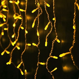 Гирлянда бахрома SH LIGHTS 100 LED теплый белый 2 м х0,5 м