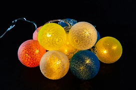 Гирлянда внутренняя Glos Плетеные шары 10 LED теплый белый 1,8 м