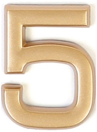 Цифра "5" самоклеящаяся Larvij 40х32 мм пластик золото