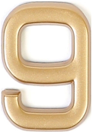 Цифра "9" самоклеящаяся Larvij 40х32 мм пластик золото