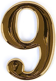 Цифра "9" самоклеящаяся Larvij 30х45 мм цинк