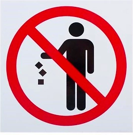 Табличка REXXON не мусорить 20х20х0,2 см