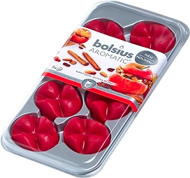 Воск для аромоламп Bolsius AROMATIC яблоко бардовый 8 шт