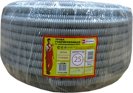 Труба ПВХ Ecoplast гофрированная 25 мм 25 м серая